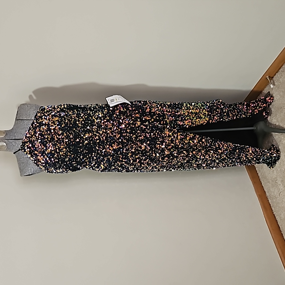 B. Darlin sequin halter gown